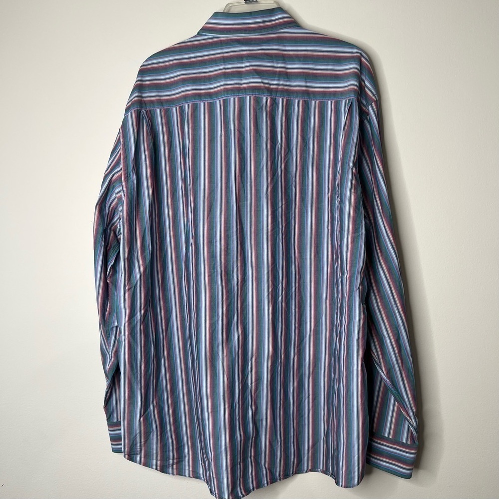 ! Alan Flusser Multicolor Striped Button Down Dress Shirt, - Picture 2 of 5